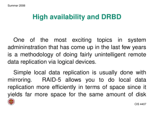 High availability and DRBD