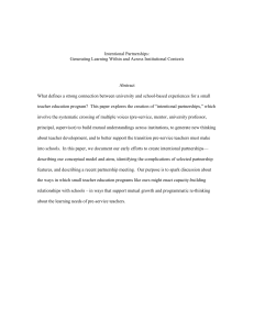 Intentional Partnerships: Generating Learning Within and Across Institutional Contexts Abstract