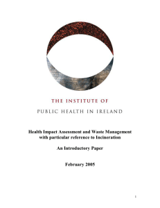 Health Impact Assessment and Waste Management with particular reference to Incineration