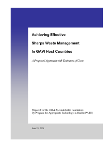 Achieving Effective Sharps Waste Management In GAVI Host Countries