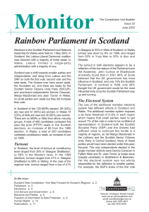 Monitor Rainbow Parliament in Scotland