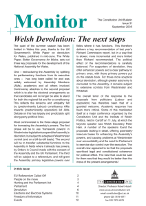 Monitor Welsh Devolution: The next steps