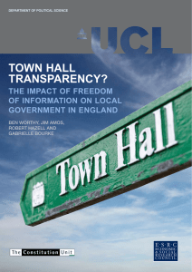 TOWN HALL TRANSPARENCY? THE IMPACT OF FREEDOM OF INFORMATION ON LOCAL