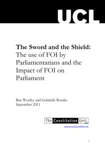 The use of FOI by Parliamentarians and the Impact of FOI on Parliament