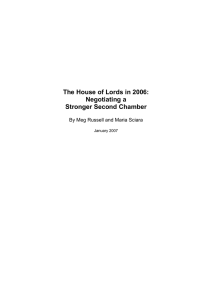 The House of Lords in 2006: Negotiating a Stronger Second Chamber
