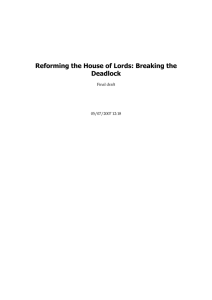 Reforming the House of Lords: Breaking the Deadlock  Final draft