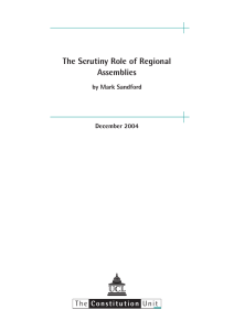 The Scrutiny Role of Regional Assemblies by Mark Sandford December 2004