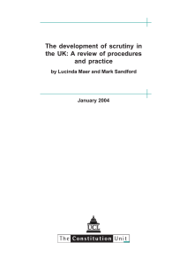 The development of scrutiny in the UK: A review of procedures