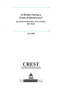 ����� Is Britain Facing a Crisis of Democracy? by Catherine Bromley, John Curtice,