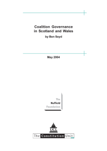 Coalition Governance in Scotland and Wales by Ben Seyd May 2004