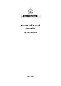 Access to Personal Information by John Woulds July 2002