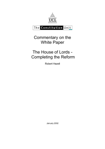 Commentary on the White Paper  The House of Lords -