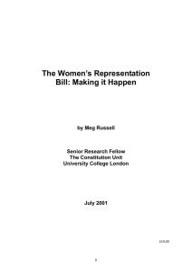 The Women’s Representation Bill: Making it Happen by Meg Russell
