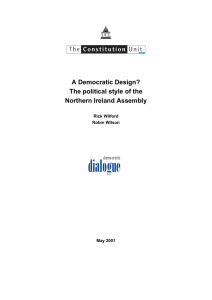 A Democratic Design? The political style of the Northern Ireland Assembly