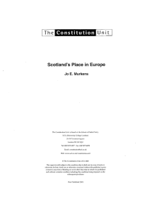 Scotland's Place in Europe Jo E. Murkens
