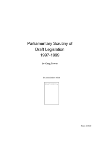 Parliamentary Scrutiny of Draft Legislation 1997-1999 by Greg Power