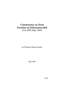 Bill Commentary on Draft Freedom of  Information May