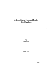 Transitional House of  Lords: The Numbers A Ben Seyd