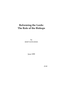 Reforming the Lords: The Role of the Bishops  by