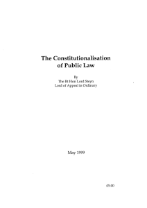 The Constitutionalisation of  Public Law May