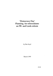 PR 'Democracy Day' Planning  for ref erendums on