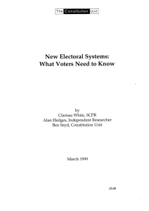 New Electoral Systems: What Voters Need to Know by Clarissa White, SCPR