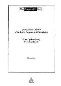 Quinquennial Review of the Local Government Commission Prior Options Study Hazel1