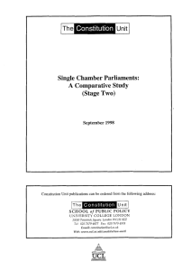 Single Chamber Parliaments: Comparative Study (Stage Two)