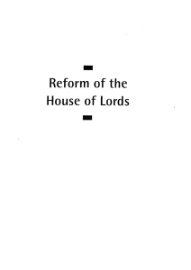 Reform o f  the Lords o f House