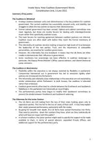 Inside Story: How Coalition Government Works Constititution Unit, 3 June 2011