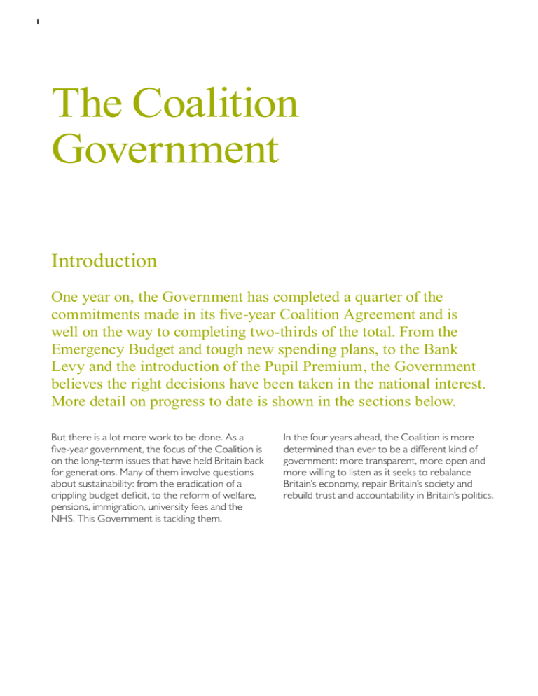coalition government essay