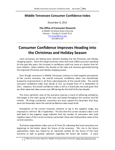 Consumer Confidence Improves Heading into the Christmas and Holiday Season