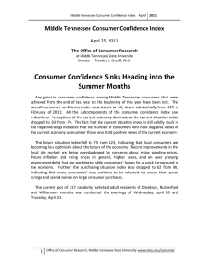 Consumer Confidence Sinks Heading into the Summer Months