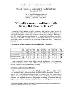 &#34;Overall Consumer Confidence Holds Steady, But Concerns Persist”