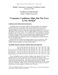 &#34;Consumer Confidence Slips, But The News Is Not All Bad”