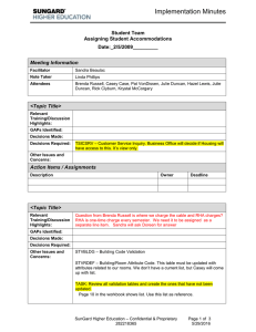 Implementation Minutes  Student Team Assigning Student Accommodations