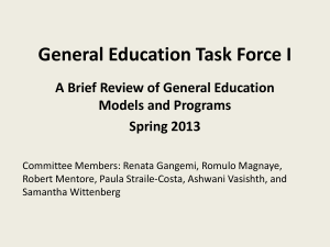 General Education Task Force I A Brief Review of General Education