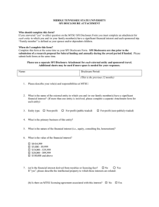 MIDDLE TENNESSEE STATE UNIVERSITY SFI DISCLOSURE ATTACHMENT Who should complete this form?