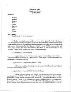 Council of Deans Unapproved Minutes August 20, 2001 Members: