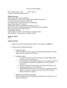 Council of Deans – Minutes  Date: Tuesday, April 5, 2011