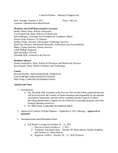 Council of Deans – Minutes (Unapproved)  Date: Tuesday, October 4, 2011