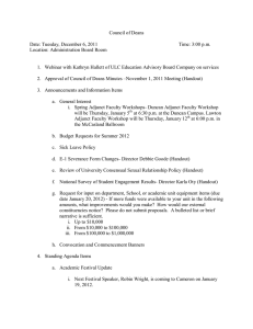 Council of Deans  Date: Tuesday, December 6, 2011 Time: 3:00 p.m.