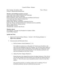 Council of Deans—Minutes  Date: Tuesday, November 6, 2012 Time: 3:00 p.m.