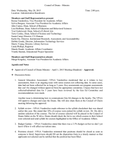 Council of Deans - Minutes  Date: Wednesday, May 20, 2015