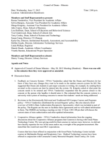 Council of Deans - Minutes  Date: Wednesday, June 17, 2015