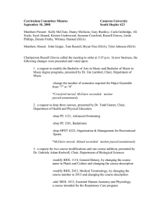 Curriculum Committee Minutes  Cameron University September 18, 2008
