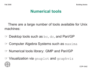Numerical tools