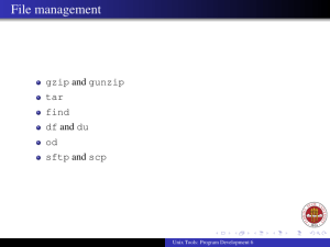 File management gzip and gunzip tar