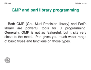 GMP and pari library programming