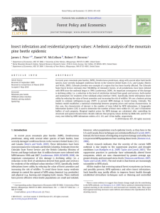 Insect infestation and residential property values: A hedonic analysis of... pine beetle epidemic